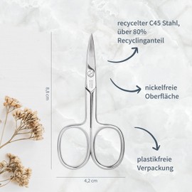 Niyok® Solingen Nail Scissors, Extra Sharp Nail Scissors, Professional Nail Care Scissors, Manicure Nail Scissors, Plastic-free Packaging, Made in Germany