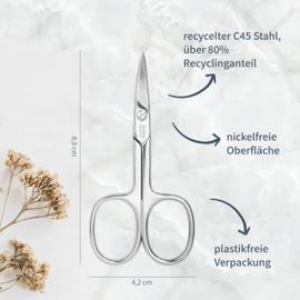 Niyok® Solingen Nail Scissors, Extra Sharp Nail Scissors, Professional Nail Care Scissors, Manicure Nail Scissors, Plastic-free Packaging, Made in Germany