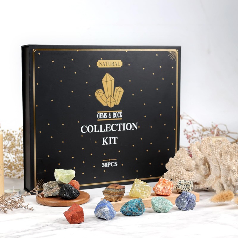 Rock Collection for Kids - 30 Pcs Rocks, Gemstones &