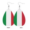 Italy Flag Leather Earrings Dangle Earrings Lightweight Teardrop Earrings For