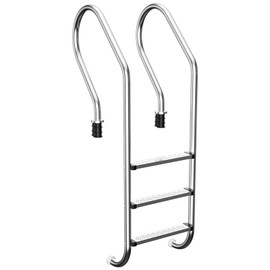 Swimming Pool Ladder, 3-Step Stainless Steel Non-Slip Pedals Pool Stairs for In-Ground Pools, Weight Capacity 330lbs, Easy to Install and Climb for Indoor/Outdoor Pools