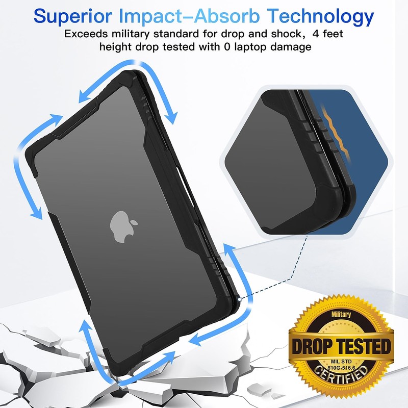 Techprotectus Rugged Laptop Sleeve with Keyboard Cover for Apple 13.6
