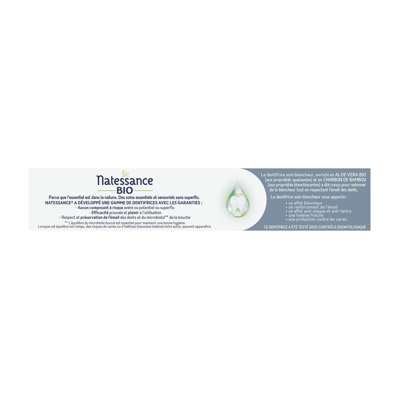 Natessance - White Care Toothpaste - Aloe Vera Organic and