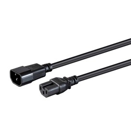 Monoprice Heavy Duty Power Cable - 10 Feet - Black | IEC 60320 C14 to IEC 60320 C15, 14AWG, 15A, SJT, 100-250V