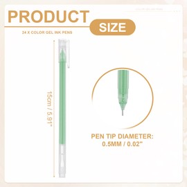 PATIKIL 24 Pcs Colored Gel Pens, 0.5mm Fine Point Pastel Gel Pens High Light Ink for DIY Projects Painting Journaling Notebook Black Paper Drawing, 15cm Length Dark Blue Ink