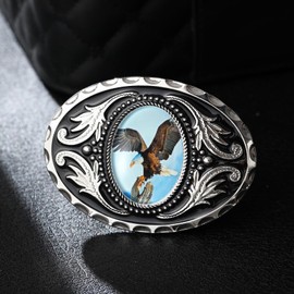 HUABOLA CALYN Belt Buckles for Men, Vintage Western Bule Flying Eagle Belt Buckle, Cowboy Custume for Men Women
