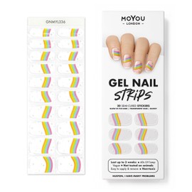 MOYOU LONDON Semi Cured Gel Nail Strips, 20 Pc. Gel Wraps for Nails, Easy Apply & Remove for Salon-Quality Manicure, Works with Any Nail Lamps - Huston, I Have Many Problems