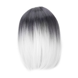 Straight Hair Wig Fashionable Natural HeatResistant Wig Fake Hair with Bangs for Party Cosplay