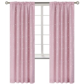 BGment Kids Blackout Curtains for Bedroom, Rod Pocket Room Darkening Curtains Decoration Thermal Insulation Window Drapes for Nursery, Children Room, 2 Panels, Each 52 x 84 Inch, Light Pink
