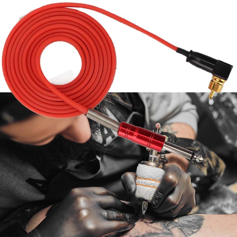 1.8m Soft Silicone Tattoo Right Angle RCA Connector Clip Cords