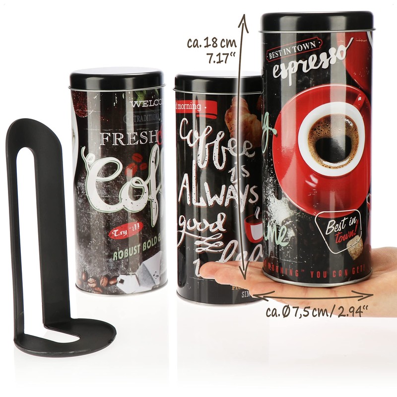 com-four® Coffee Pod Tins, Decorative Tin, Storage Containers for Coffee