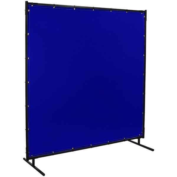 Steiner 525-6X8 Protect-O-Screen Classic Welding Screen with Flame Retardant 14 Mil Tinted Transparent Vinyl Curtain, Blue, 6' x 8'