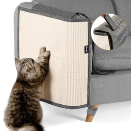 NATUYA Cat Scratch Furniture Protector - Large Sisal Cat Scratching Mat for Couch, Arm, Sofa, Corner (Dark Gray, Right)