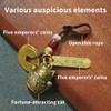 Lucky Cat Keychain with Five Emperor Coins – Feng Shui