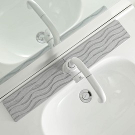 Faucet Mat for Kitchen Sink, 23.6"x 3.9" Fast Drying Diatomite Stone Sink Tray, Kitchen Sink Splash Guard, Water Absorbing Stone Tray for Sink, White