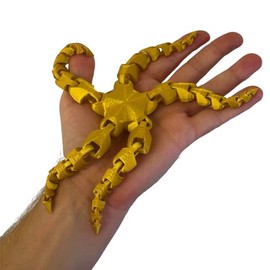 Large Starfish Fidget Toy - Metallic Colour-Changing, Articulated Joints for Adults, 14+ Teenagers. Relieves Anxiety, ADHD, Autism (Gold)