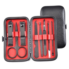 Ipetboom 1 Set Professional Nail Art Tools Nail Clipper Trimmer Nail File Set Manicure Tool Set Home Supplies for Woman (black)