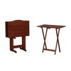 Powell Hazelnut Tray Tables, Cherry 23.63 x 26.38 x 15.75
