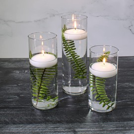 Eastland Glass Cylinder Vases 3 Pack. 7.5" | 9" | 10.5" Heights. Perfect Wedding, Event, Home Decor
