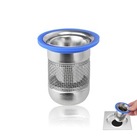 0XBIT Stainless Steel Odour Trap Floor Drain, Odour Trap Shower with Filter Net, Floor Drain Core, Reduce Hair Clogging, for Bathroom and Kitchen Drains with 39-50 mm Diameter