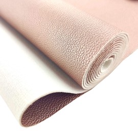 AOUXSEEM 12" x 52"(30cm x 132cm) Vivid Shiny Pearl Litchi Pattern Faux Leather Roll for Bows Earrings Handbag Wallet Sewing Craft Making, Repair Decorate Leather Chair Sofa,Classic Reddish Rose Gold