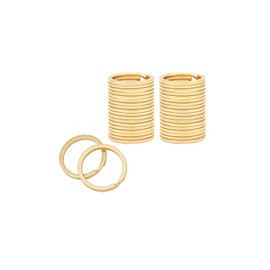 ZoloAJay 20 Pack Key Ring Keychain 3/4 Inch 20mm Diameter Metal Golden Flat Split Key Chains Rings for Home Car Dog Tag Office Lanyards Keys Attachment