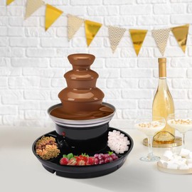 3 Tier Electric Chocolate Fountain,Commercial Stainless Steel Luxury Cheese Cascading Fondue Chocolate Fountain Machine - Melts Cheese,Chocolate,Queso,Candy - Small