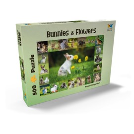 MyPuzzle Bunnies & Flowers - Collage No. 1 - Premium 500 Piece Puzzle - MyPuzzle Special Collection by Starnberger Spiele