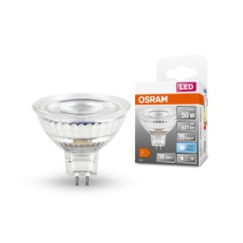OSRAM MR16 LED Reflector Lamp with GU5.3 Socket, Cool White (4000 K), Glass Spotlight, 6.5 W, Replacement for 50 W Reflector Lamp, LED Star MR16 12 V