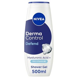 NIVEA Derma Control Defend Shower Gel 500ml, Comforting Body Wash with Hyaluronic Acid and Pro-Vitamin B5, Ideal for Sensitive Skin, Mild Fragrance