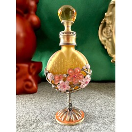 JFYSJ Vintage Decor Gift Containers Empty Perfume Bottles Decorative Jeweled forget-me-not Flowers Essential Oil Bottle 10ml Women's Perfume Glass Spray Bottles (yellow)
