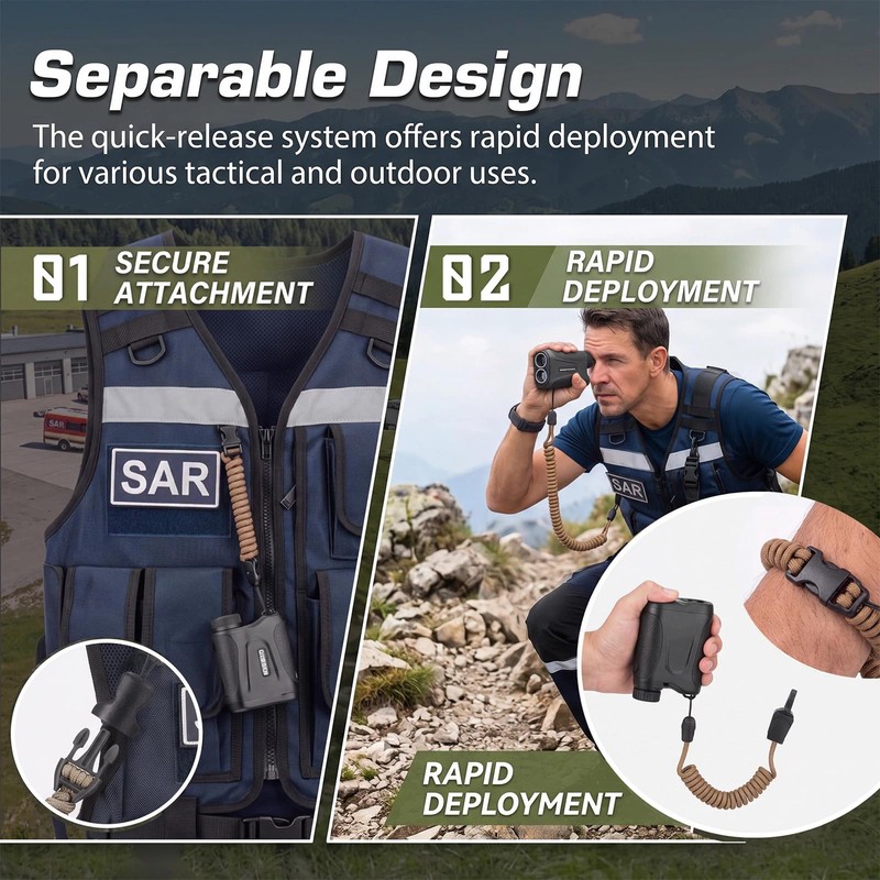 Ribbonlic 4 Pcs Rangefinder Tether Retractable Lanyard Coiled Tether Strap