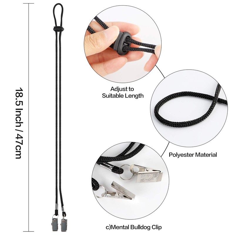 Inovat Pack of 6 Pcs Adjustable Napkin Clip Lanyard Neck