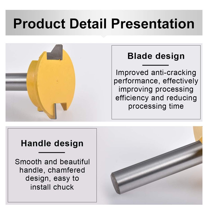 HOHXEN 1/2" Shank Drawer Front Joint Straight Rail & Stile
