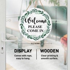 Welcome Sign for Front Door, Home Office Business Welcome Sign for Door Porch Entryway Wall Decor, Housewarming Gifts for New House Home Apartment, Welcome Please Come in