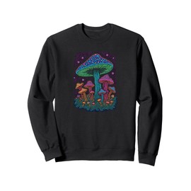 Psychedelic Glowing Mushroom Art | Blacklight Forest Fungi Sweatshirt