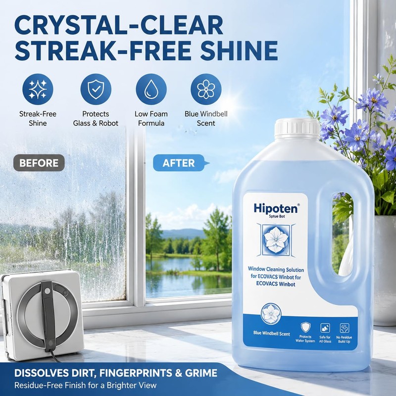 Hipoten 1L Window Cleaning Solution for ECOVACS Winbot W3/W2S/W2 PRO/W1/MINI