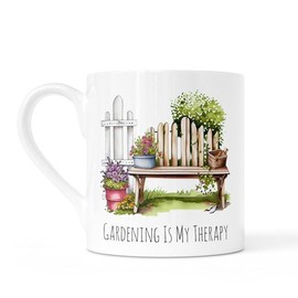 Noble & Page Bone China Gardening Mugs | Hand-Printed in The UK | Range of 4 Watercolour Floral Designs with Quotes – Gift for Garden Lovers