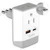 Ceptics Italy Travel Adapter, QC 3.0 & PD, Safe Dual