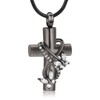 Butterfly Cross Urn Necklace for Ashes Men Women Cremation Jewelry