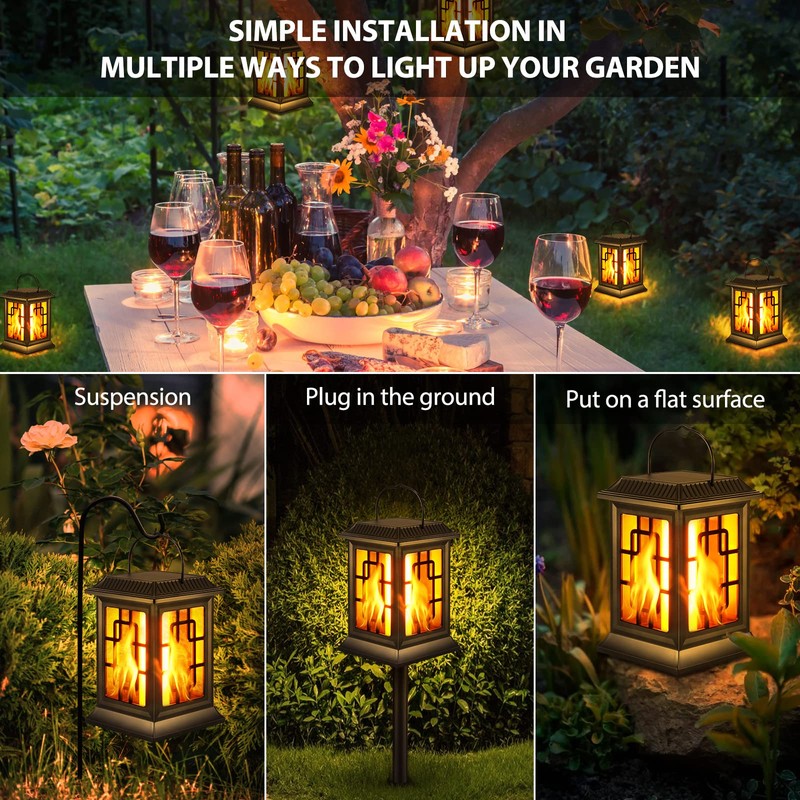 Viitech Solar Lights Garden Outdoor, IP65 Waterproof Solar Flame Light