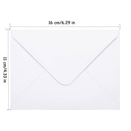 WADY Gift Envelopes, 100 Pcs Mini Envelopes, 6.3 x 4.3 Inch Blank Small Envelopes, Envelopes for Invitations, Secure Sealing Envelopes for Wedding, Business Cards, Greeting Cards, Thank You Cards