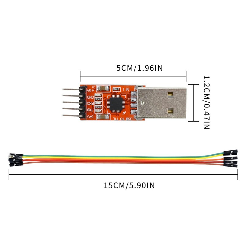 Aideepen CP2102 USB to TTL Converter HW-598, 5-pin Plug Module