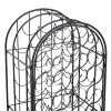 35 Bottle Wrought Iron Wine Rack Cabinet Black with Lock