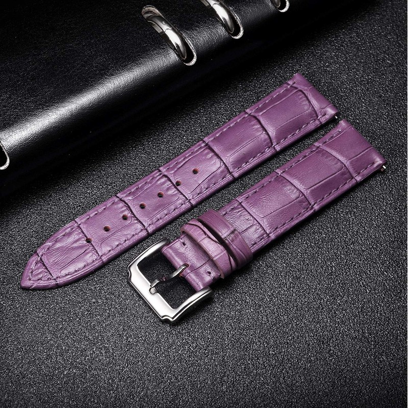 BINLUN Leather Watch Strap Quick Release Replacement Crocodile Leather Watch