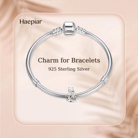 HAEPIAR S925 Charm Silver Bracelet Necklace Sterling Silver Dangles 100Th Mouse, Tigger for Women Girls, Silver