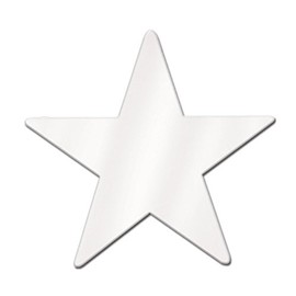 Beistle Home Party Decoration Foil Star Cutout White -12"- Pack Of 24