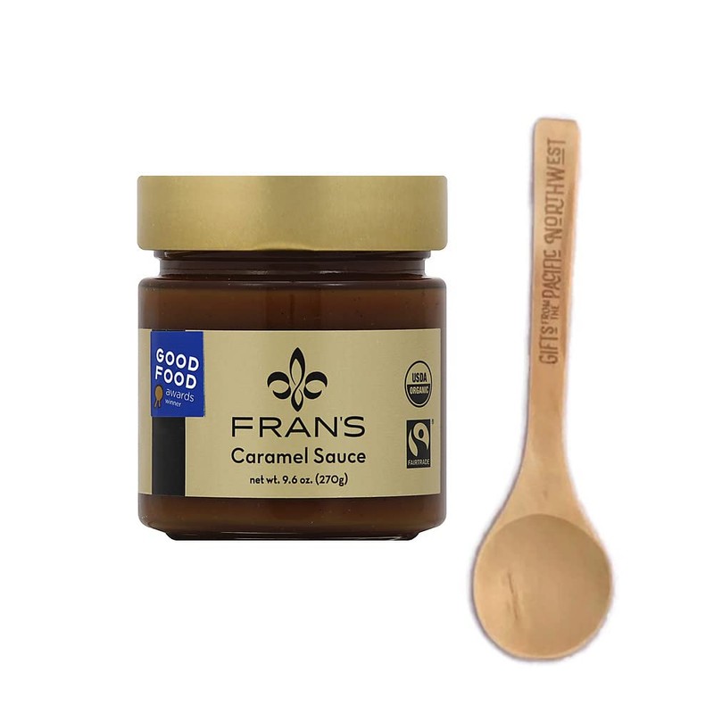 Caramel Sauce Fran's 9.6 Oz Jar Bundle with Tasting Spoon
