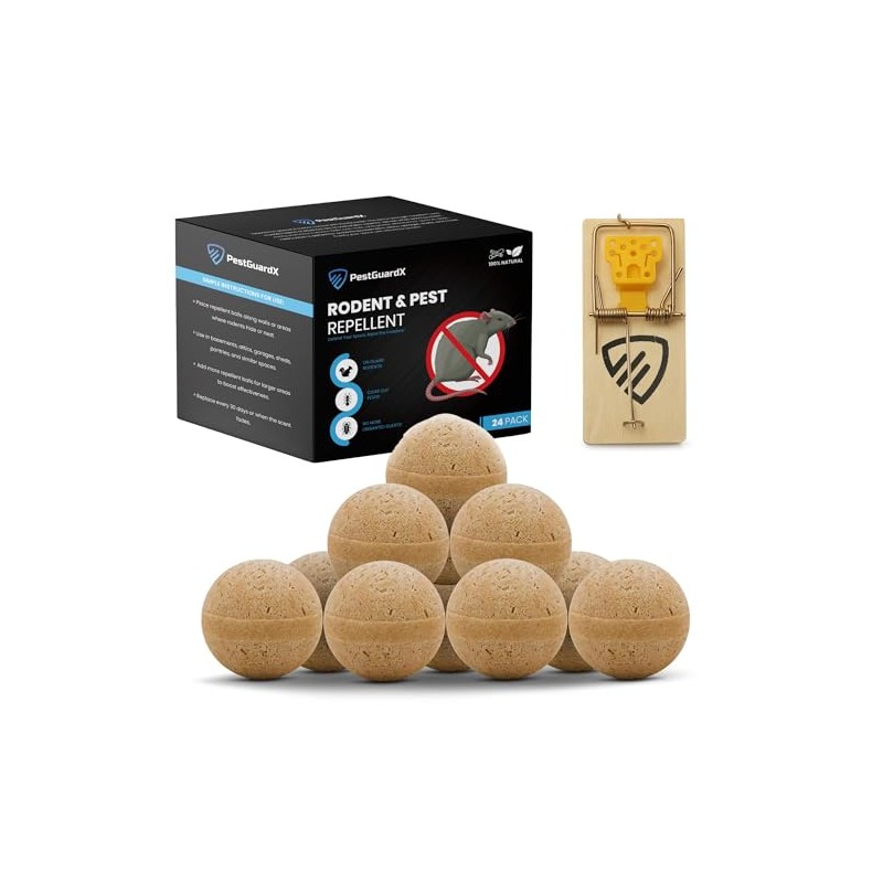 Mouse Scent Balls – 24-Pack + 1 Mouse Trap –