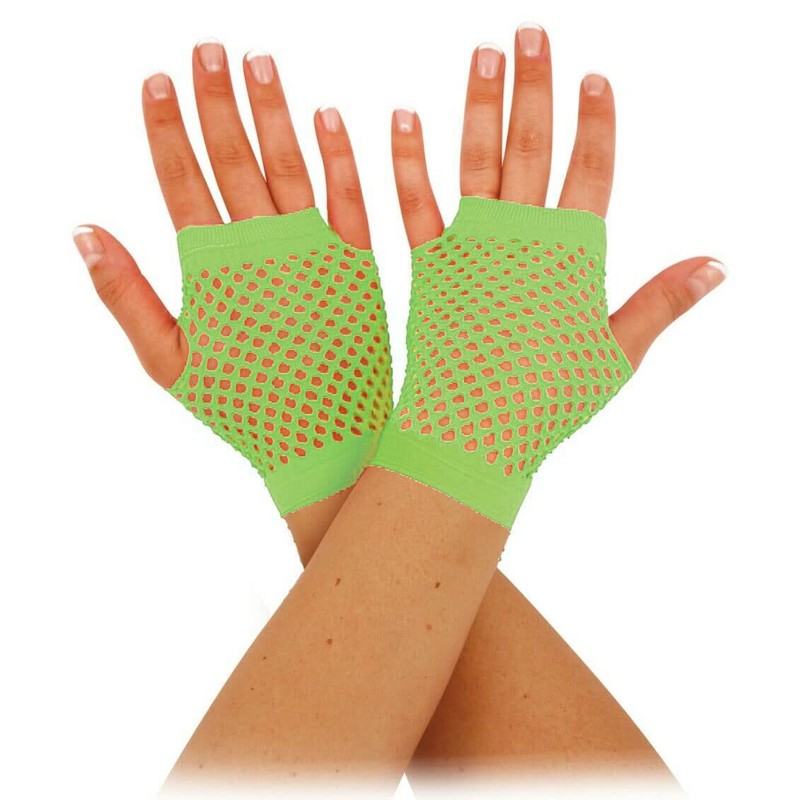 Vibrant Neon Pink Short Fishnet Gloves (1 Pair) - Perfect